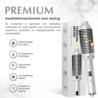 CASSICO Thermal Brush keramische warmteborstel zilver