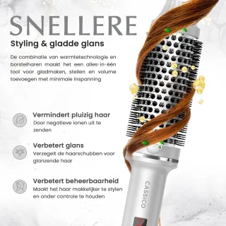 CASSICO Thermal Brush keramische warmteborstel zilver