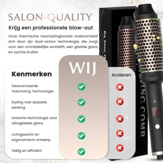 CASSICO Thermal Brush Zwart keramische warmteborstel