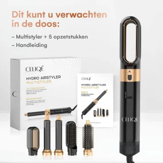 CELIQE™ 5-in-1 Airstyler Föhnborstel Zwart-Goud