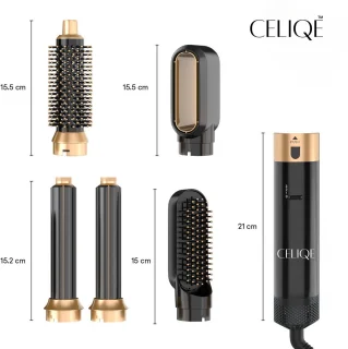 Celiqe Föhnborstel 5-in-1 Multistyler Zwart Goud