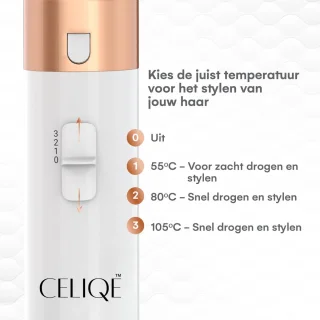 Celiqe Föhnborstel 5-in-1 Multistyler Zwart Wit Goud