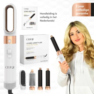 Celiqe Föhnborstel 5-in-1 Multistyler Zwart Wit Goud
