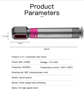 Collox 5-in-1 Haarstyler Rose Red