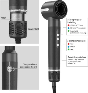 Complete Airstyler Haarstylingtool - Föhn, Krultang, Borstel & Diffuser