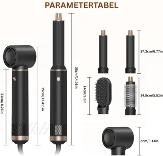 CRLYN Fohnborstel Krultang 5-in-1 Zwart
