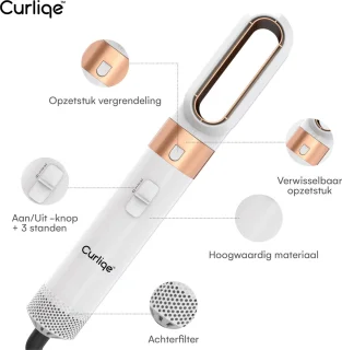 Curliqe™ 5-in-1 Föhnborstel Multistyler Wit