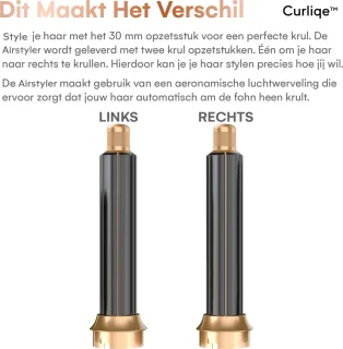Curliqe Airstyler Föhnborstel Blauw Goud