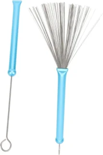 Drum borstels - zilver sky blue
