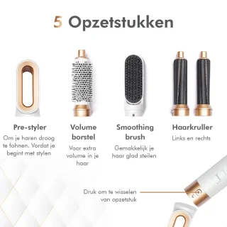 Dryze Airstyler 5-in-1 Multistyler White/Gold Edition