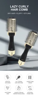 EDMONDO Magic Brush 3-in-1 Föhnborstel Zwart/Rosé Goud