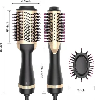 EDMONDO Magic Brush 3-in-1 Föhnborstel Zwart/Rosé Goud