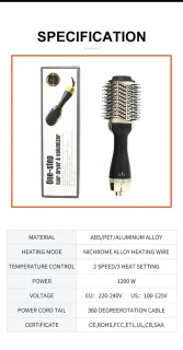 EDMONDO Magic Brush 3-in-1 Föhnborstel Zwart/Rosé Goud