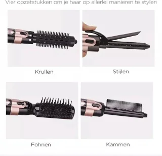 Elektrische Föhnborstel 4-in-1 Zwart