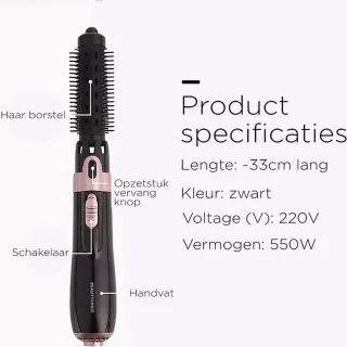 Elektrische Föhnborstel 4-in-1 Zwart