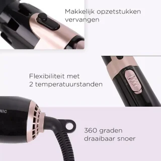 Elektrische Föhnborstel 4-in-1 Zwart