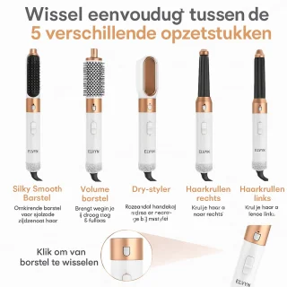 ELVYN® Multistyler Föhnborstel Wit