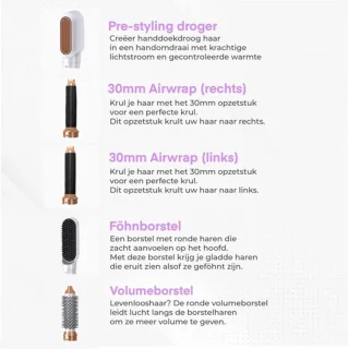 ENZO 5-in-1 Multistyler met 5 Opzetstukken