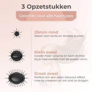 Flaire ROSÉ 3-in-1 Föhnborstel Zwart