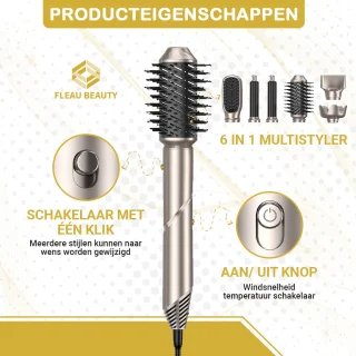 Fleau Beauty Föhnborstel PRO Edition 6-in-1 Grijs