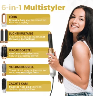 Fleau Beauty Föhnborstel PRO Edition 6-in-1 Wit