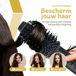 Fleau Beauty Föhnborstel PRO Edition 6-in-1 Zwart