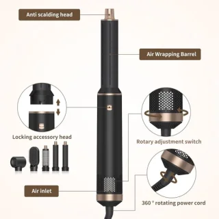 Föhnborstel 5-in-1 multistyler zwart/goud