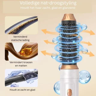 Fohnborstel Krulborstel Krultang 5-in-1 Wit Goud
