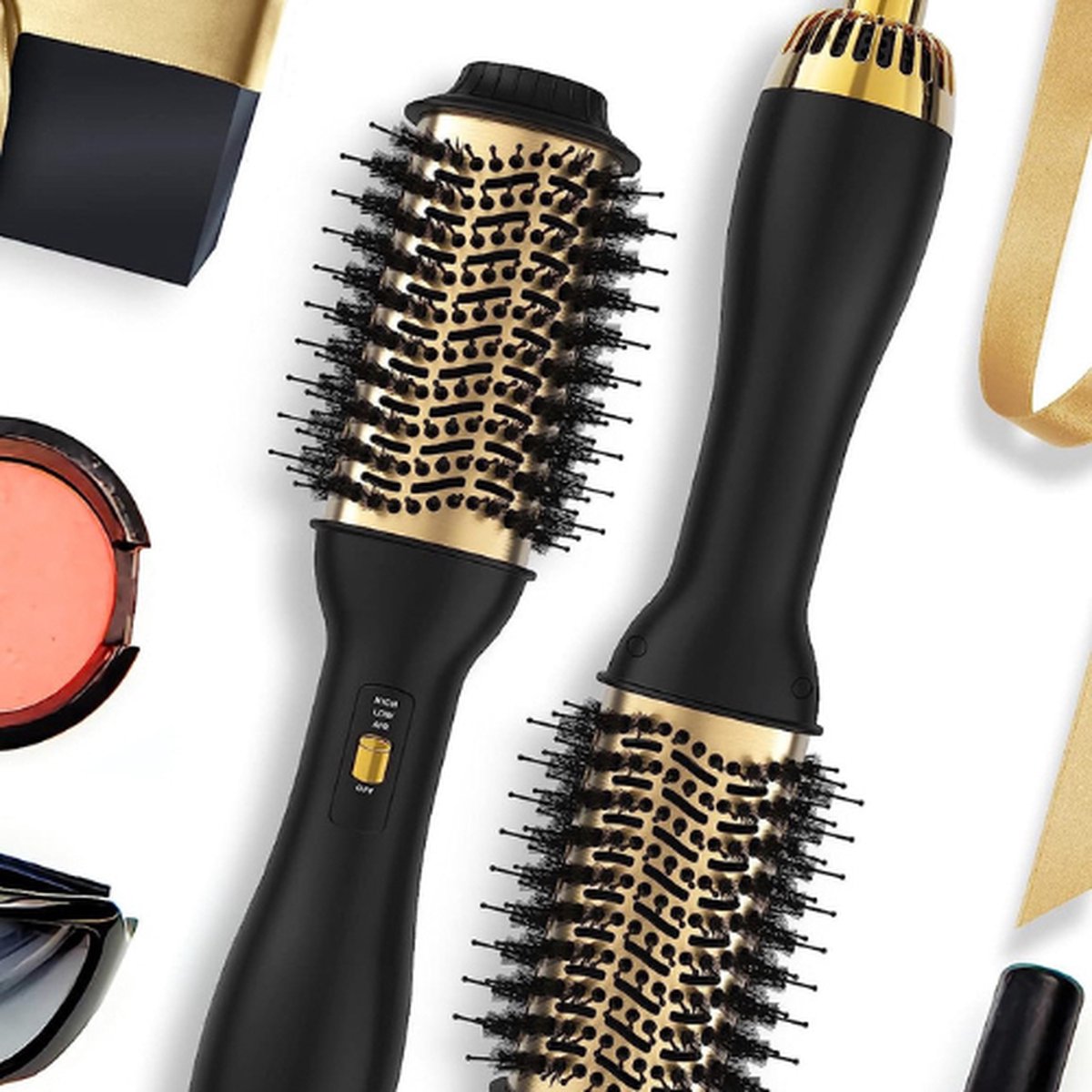 De Föhnborstel Rond 1000W Zwart/Goud in één oogopslag