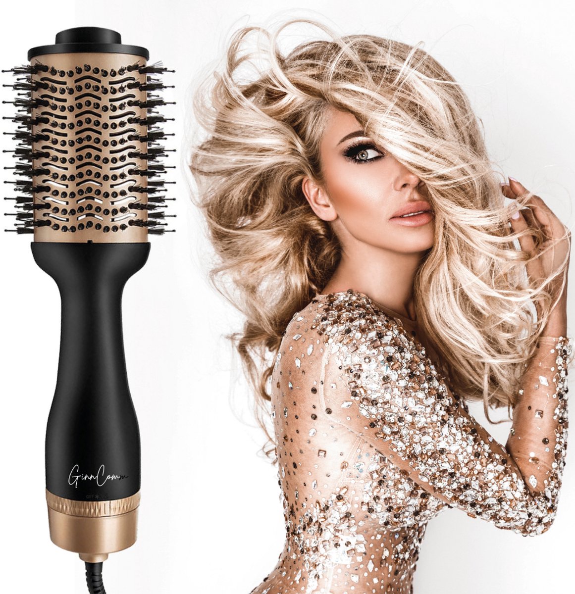 GinnComm Magic Brush 4-in-1 Fohnborstel Goud
