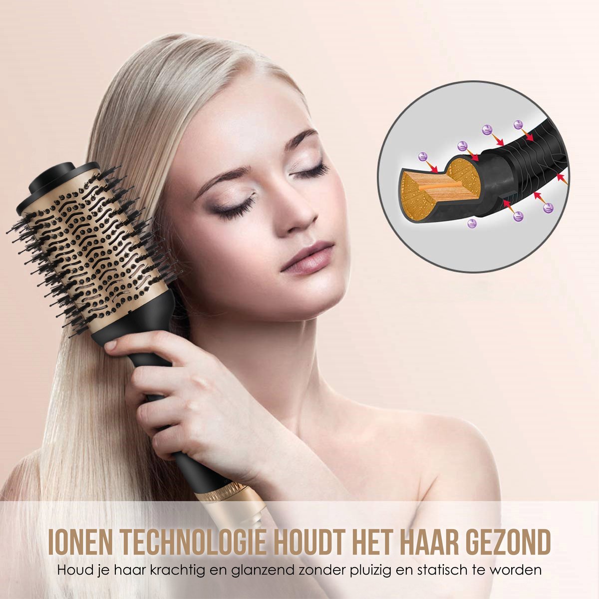 GinnComm Magic Brush 4-in-1 Fohnborstel Goud