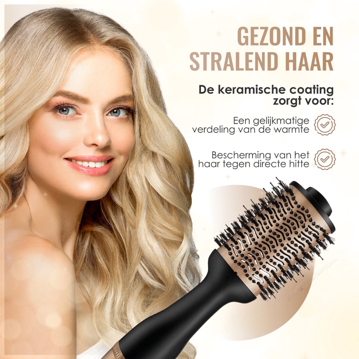 GinnComm Magic Brush 4-in-1 Fohnborstel Goud