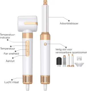 Golden Goods Föhnborstel 7-in-1 White/Gold