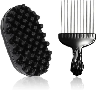 Haarborstel zwart klein rubber stalen naalden krullend afro haar