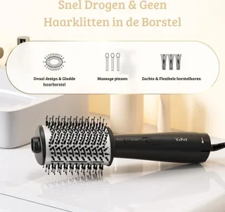 Haardroger Föhnborstel 900W Zwart