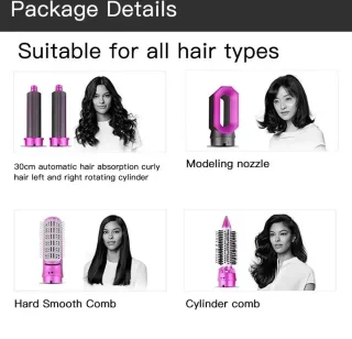 Hairwrap 5-in-1 Airstyler Föhnborstel Roze/Grijs