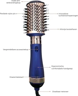 Hairwrap Airstyler Heteluchtborstel Goud/Zwart