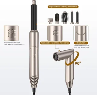 Hairwrap Airstyler Warmteborstel voor Kort en Lang Haar