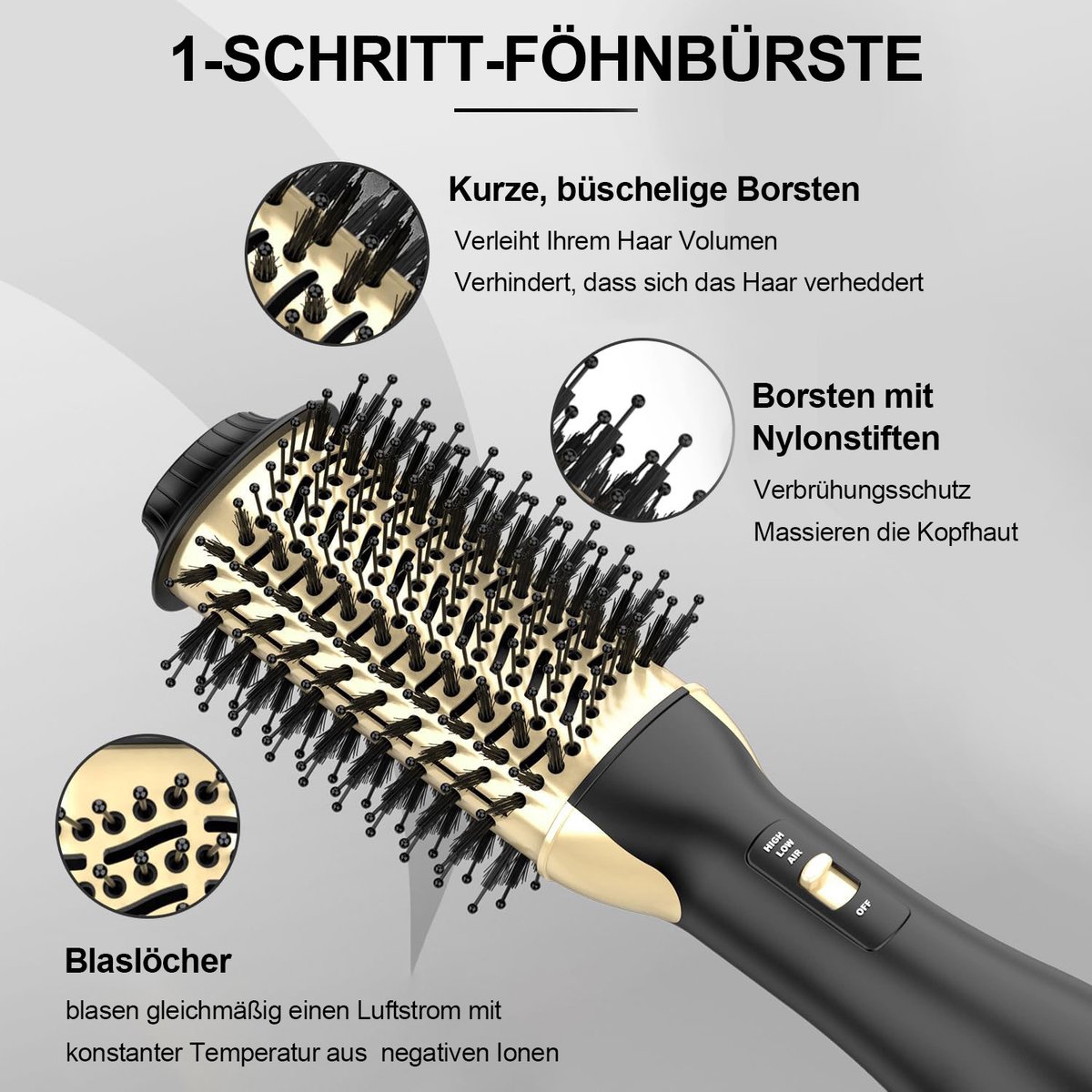 Wat vinden we goed aan de HAUSS SPOLE 4-in-1 Fohnborstel Zwart