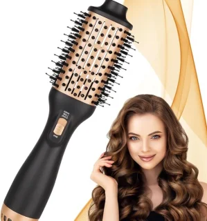 Hete lucht borstel haarstyler föhn zwart