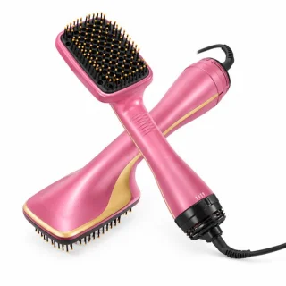 Hot Air Styling Brush - 3-in-1 Dry Curl Straight - Yellow Square Brush