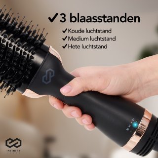 Infinity Goods 4-in-1 Föhnborstel Keramische Zwart/Goud 1200W