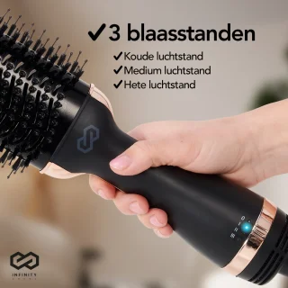 Infinity Goods 4-in-1 Föhnborstel Keramische Zwart/Goud 1200W