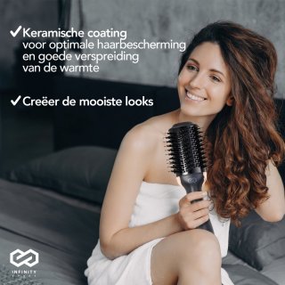 Infinity Goods 4-in-1 Föhnborstel Keramische Zwart/Goud 1200W