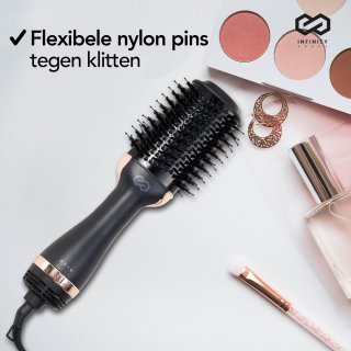 Infinity Goods 4-in-1 Föhnborstel Keramische Zwart/Goud 1200W