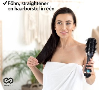 Infinity Goods 4-in-1 Föhnborstel Keramische Zwart/Goud 1200W