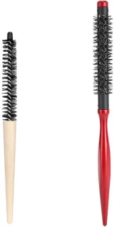 Kleine ronde borstels van hout en aluminium voor haar en baard