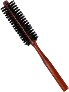 Kleine ronde haarborstel - zwart/rood - 3,1 cm