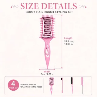 Krulborstel set roze - 3 borstels voor krullen en styling