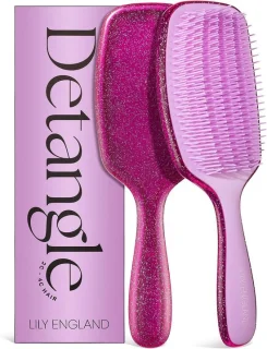 Krullende haarborstel Paars Glitter